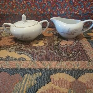 Elegant White Porcelain Sugar and Creamer Set